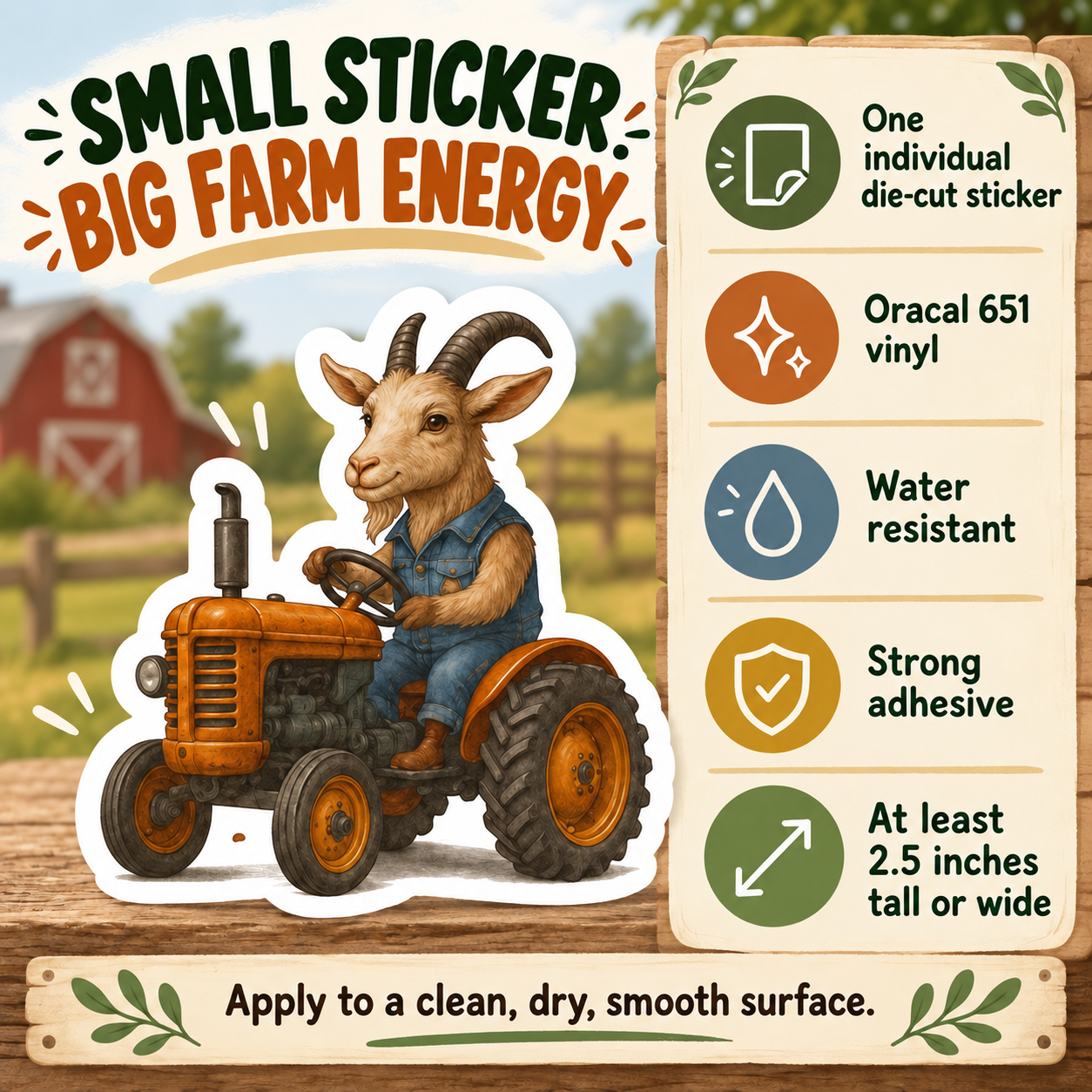 goat sticker details