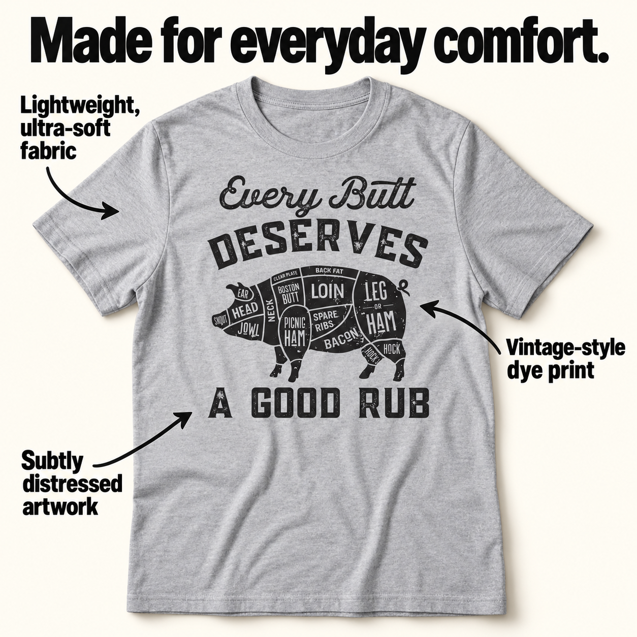 Good Rub tri-blend tee details