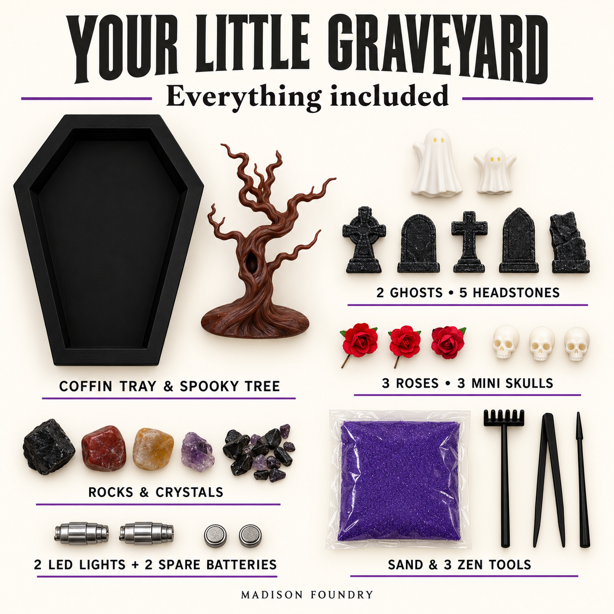 Gothic Ghost Desk Zen Garden — included