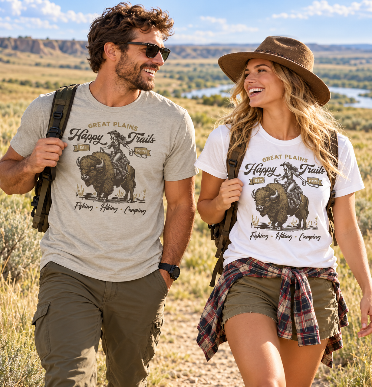 Happy Trails tri-blend tee lifestyle
