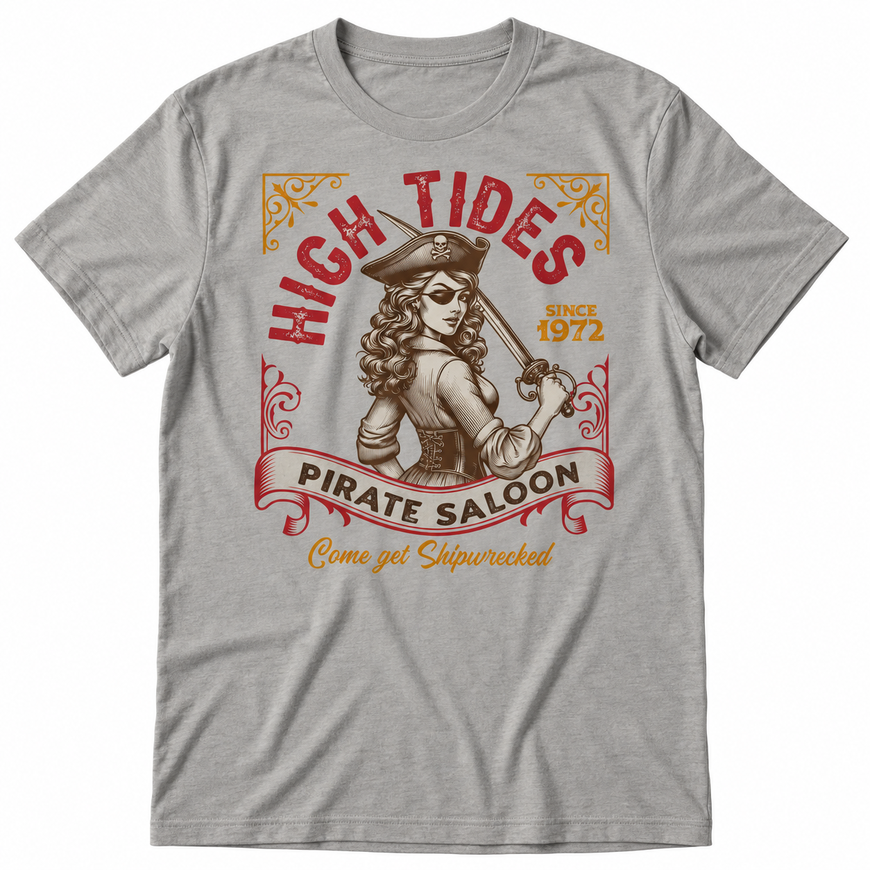 High Tides Saloon tri-blend tee main
