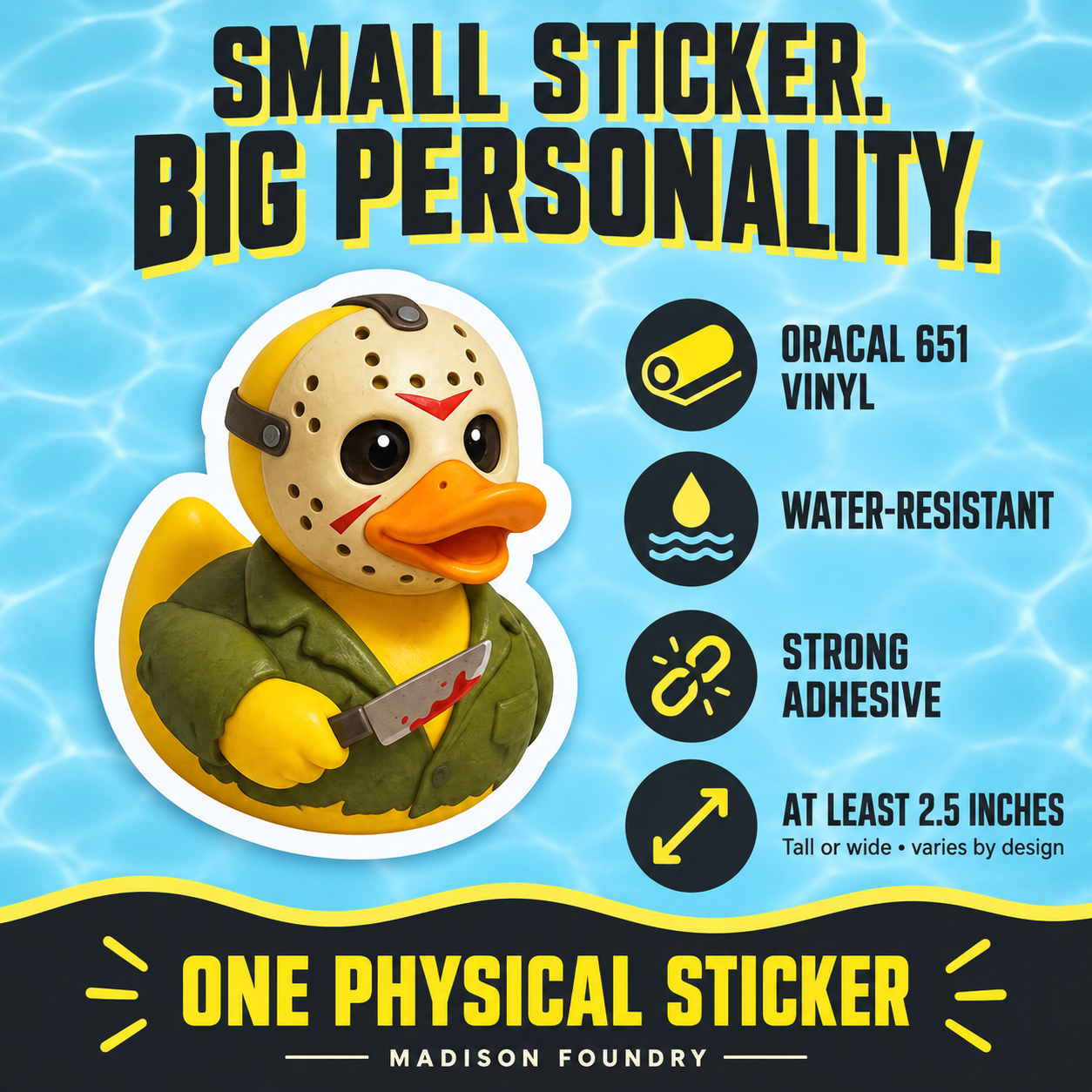 Small Sticker Big Personality — hockey mask duck vinyl details