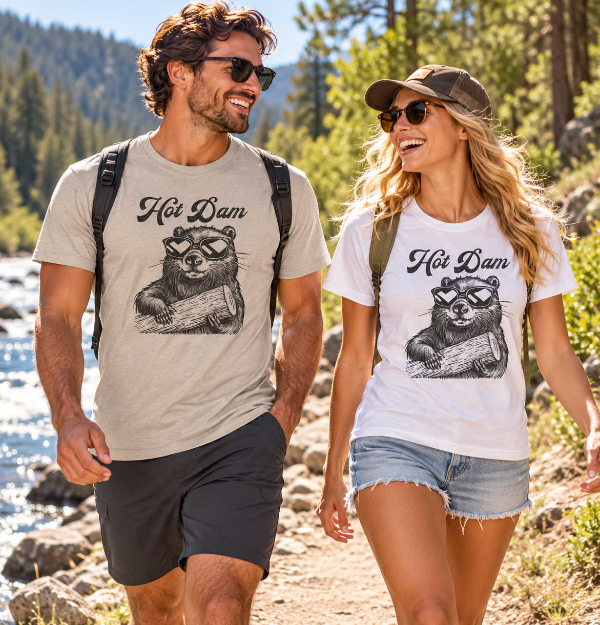 Hot Dam tri-blend tee lifestyle