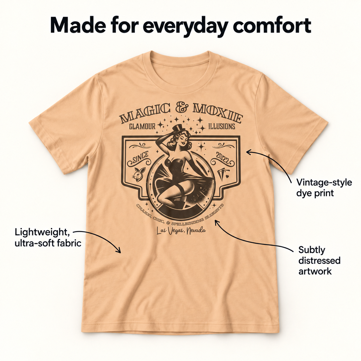 Magic and Moxie tri-blend tee details