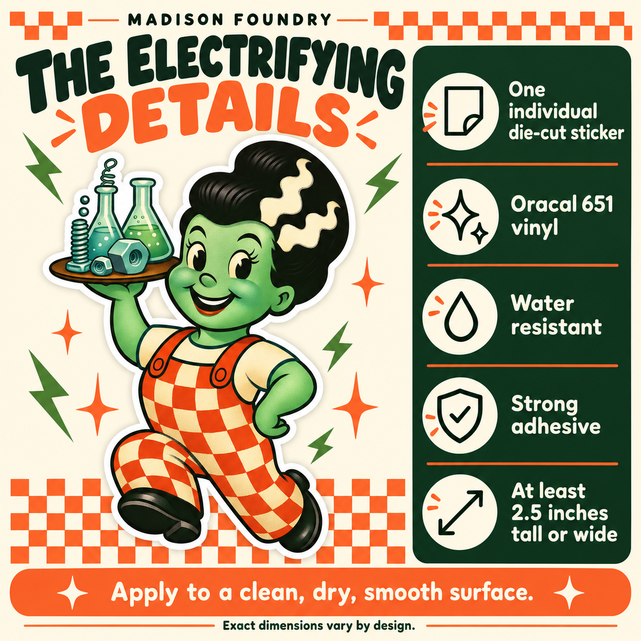 Bride Monster Diner vinyl sticker — details