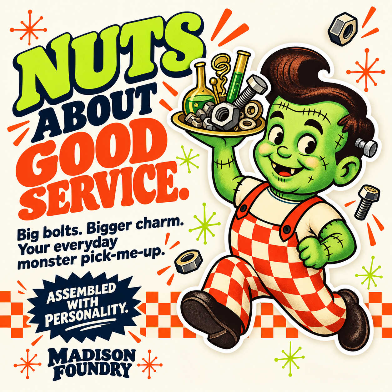 Frankenstein Monster Diner vinyl sticker — personality