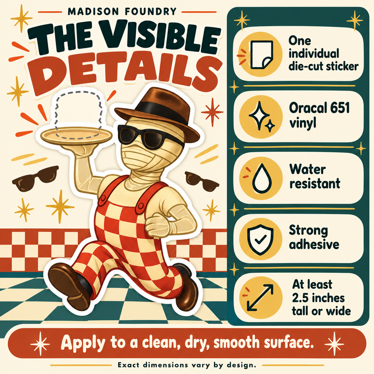 Invisible Man Monster Diner vinyl sticker — details