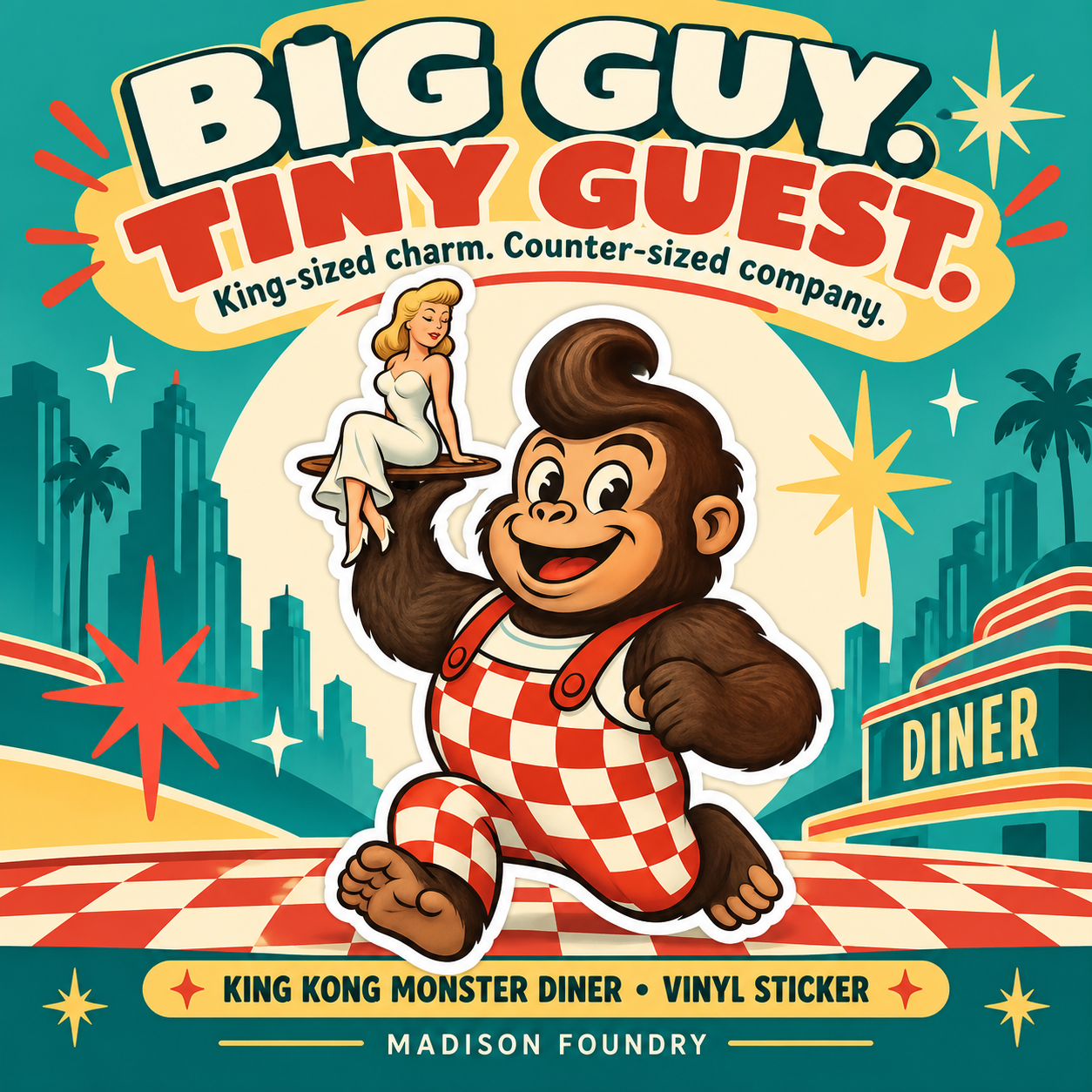 King Kong Monster Diner vinyl sticker — hero