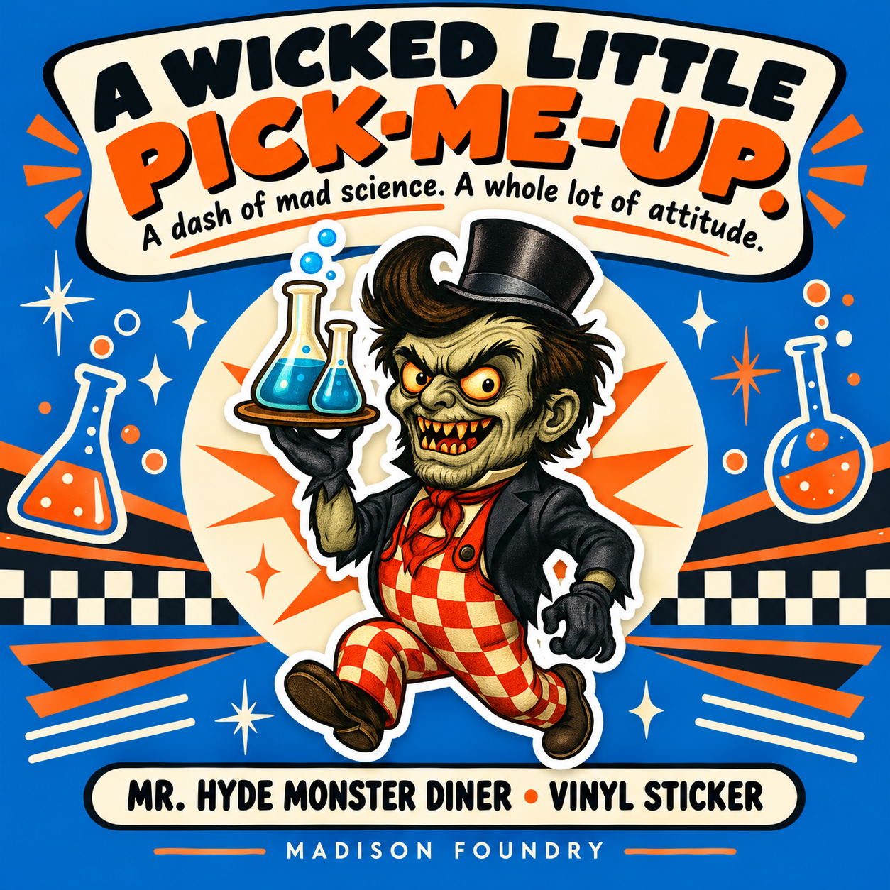 Mr Hyde Monster Diner vinyl sticker — hero