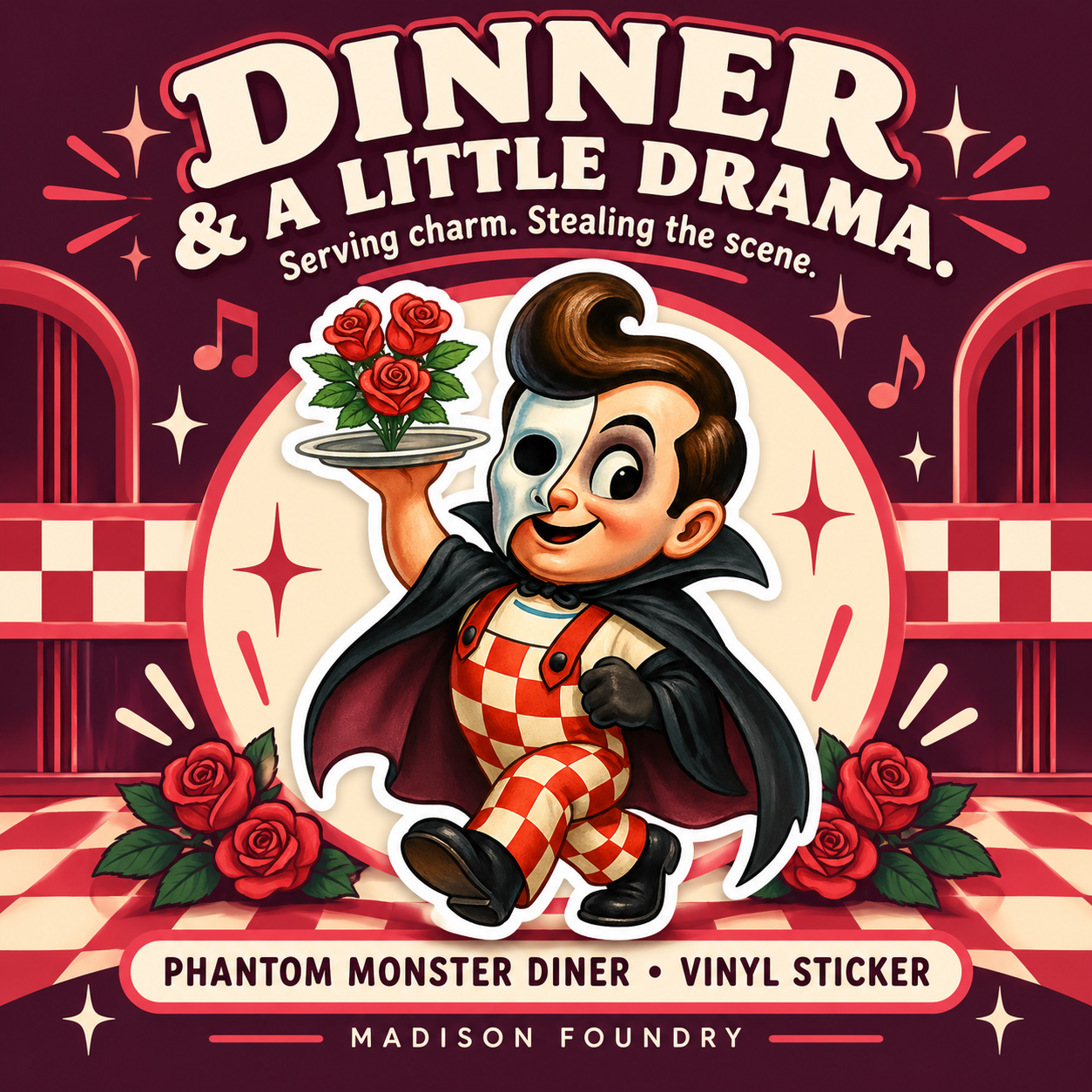 Phantom Monster Diner vinyl sticker — hero
