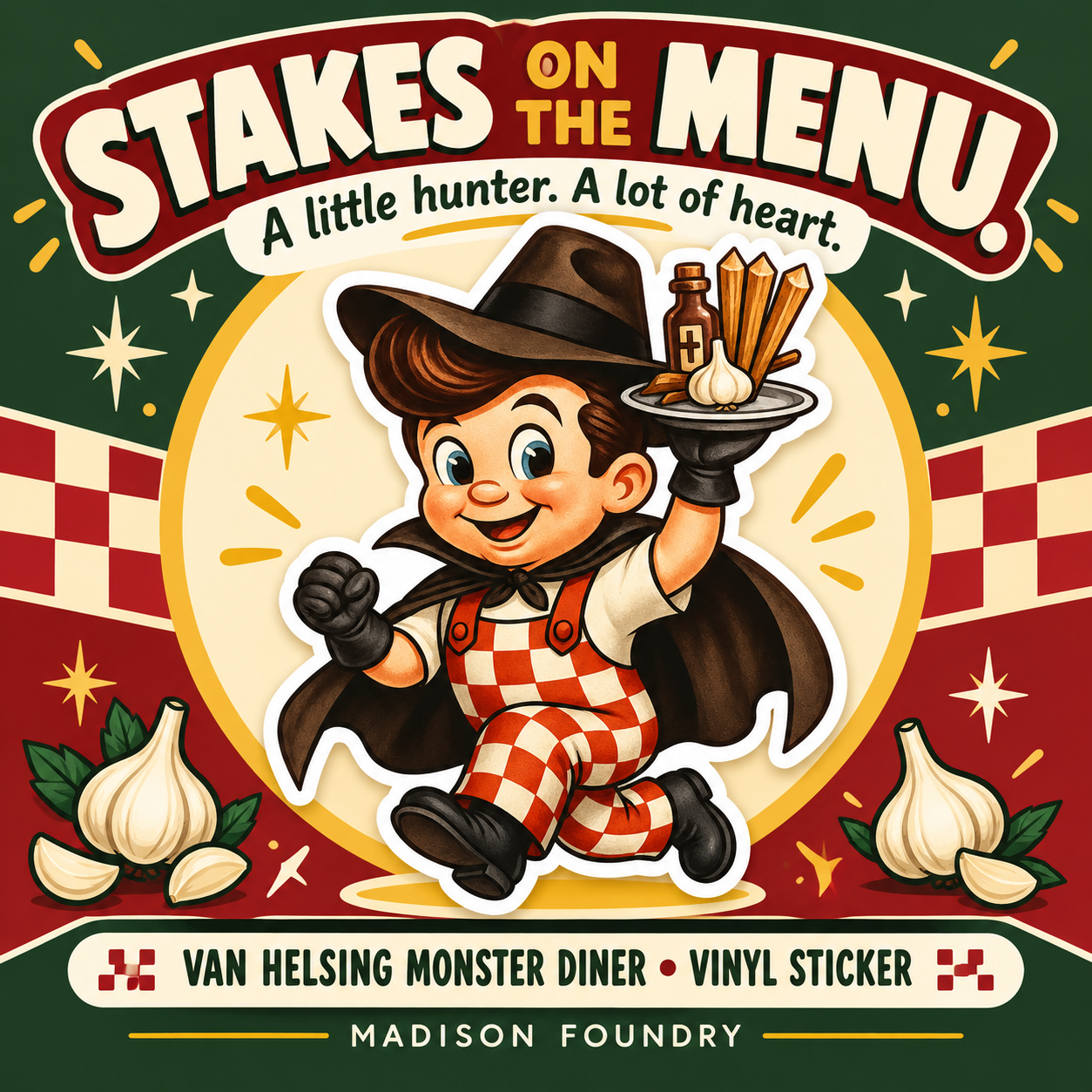 Van Helsing Monster Diner vinyl sticker — hero