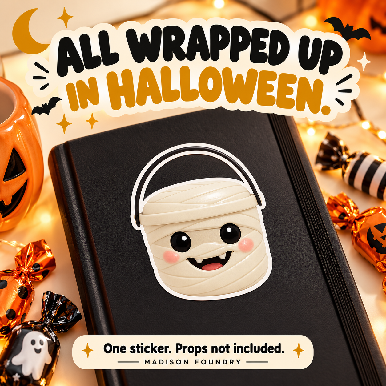 Mummy Boo Bucket vinyl sticker lifestyle listing slide