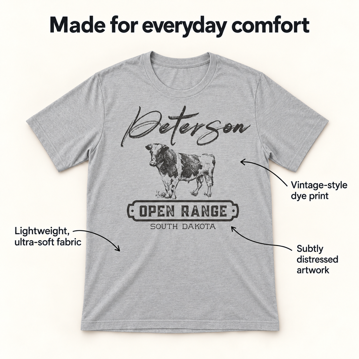 Open Range tri-blend tee details