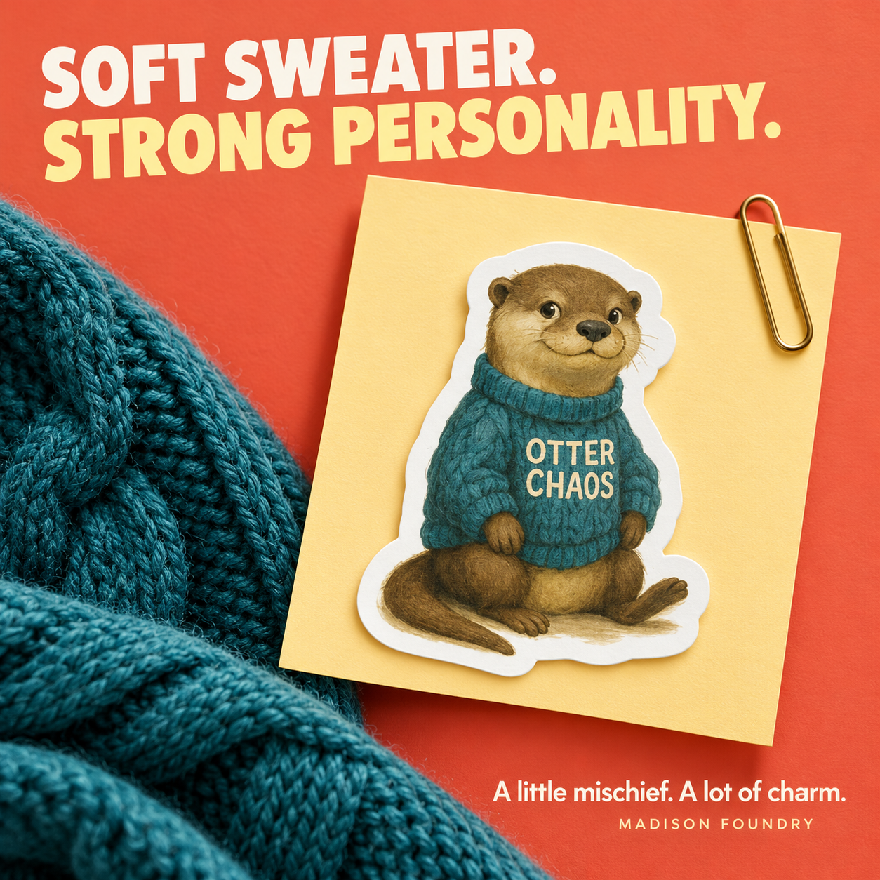 Soft Sweater Strong Personality otter sticker
