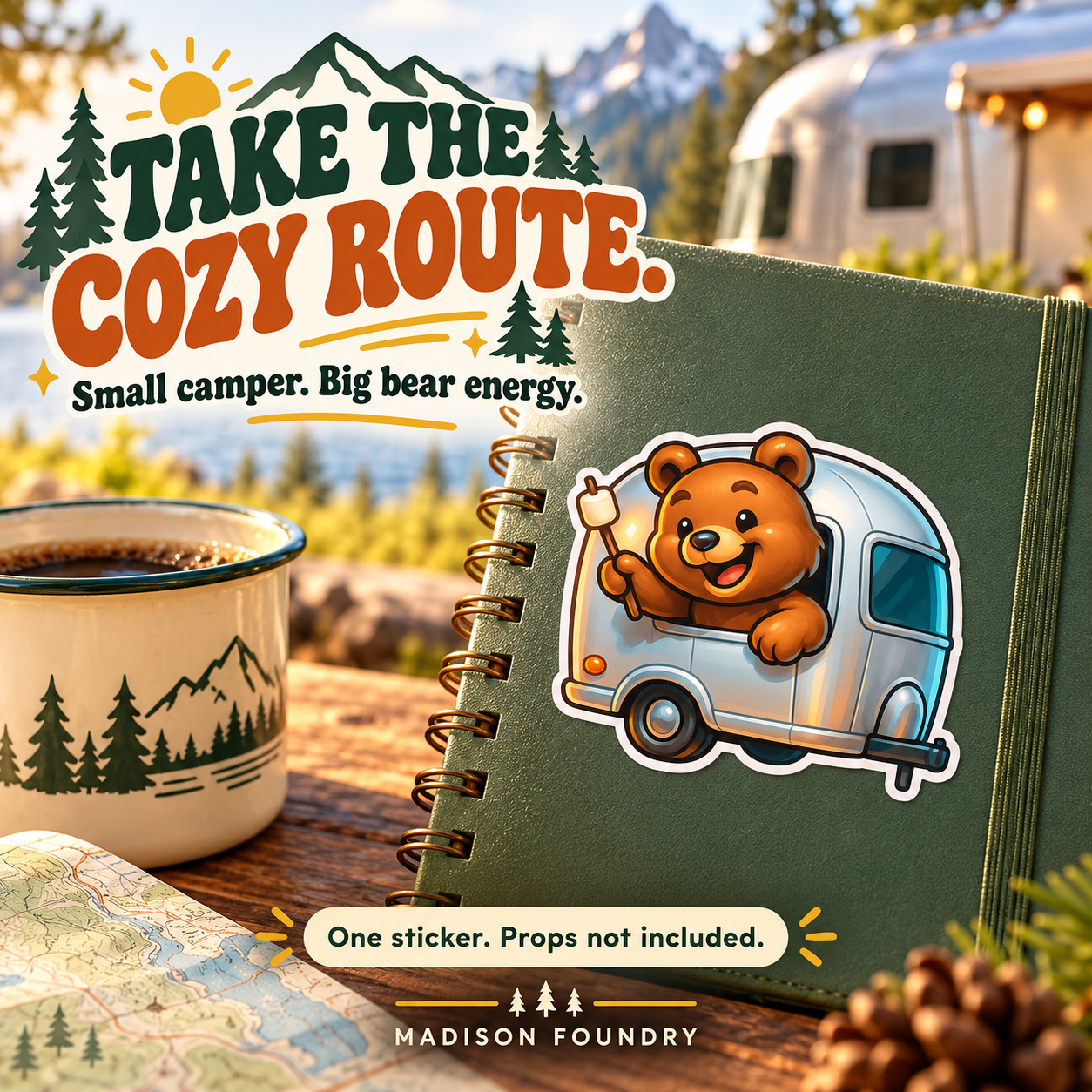 Bear Camper vinyl sticker — lifestyle slide