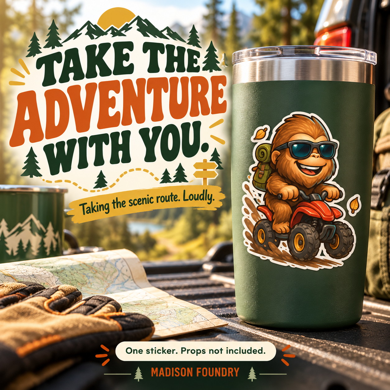 Bigfoot ATV vinyl sticker — lifestyle slide