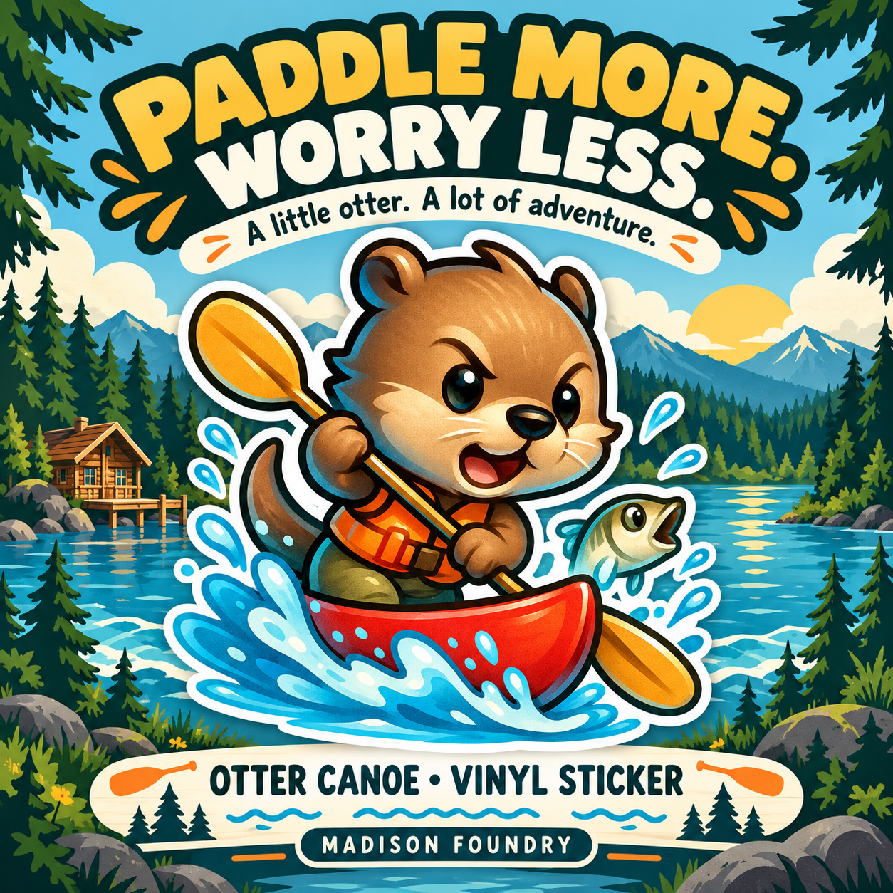 Otter Canoe vinyl sticker — hero slide