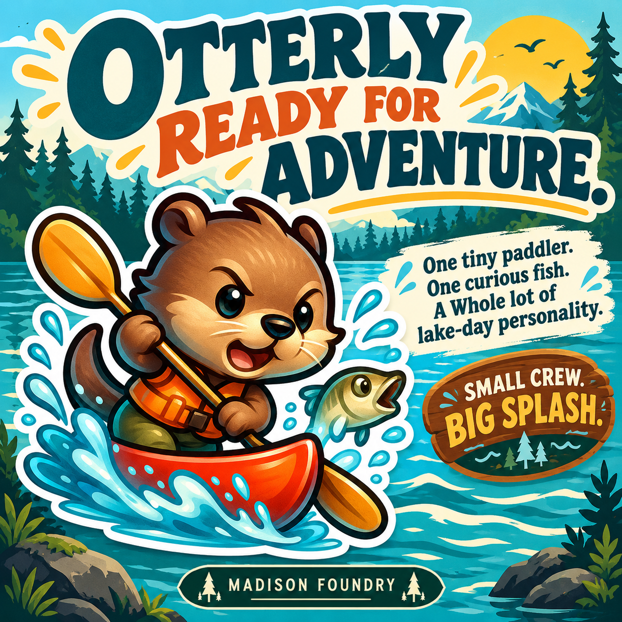 Otter Canoe vinyl sticker — personality slide