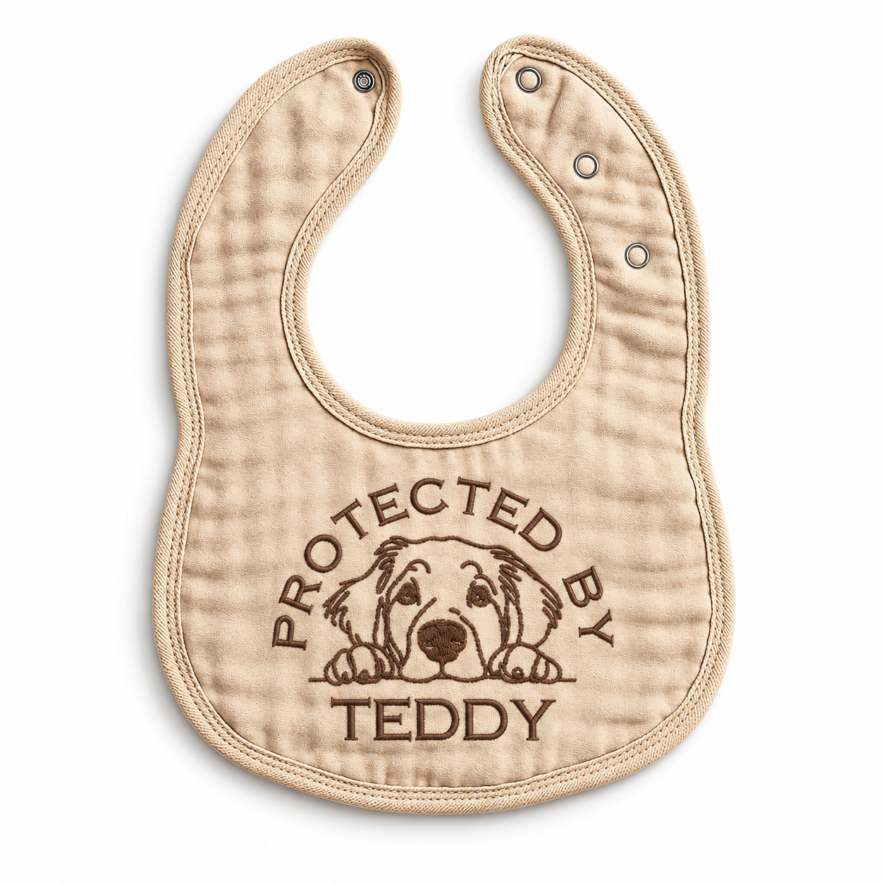 Embroidered Teddy Dog Bib