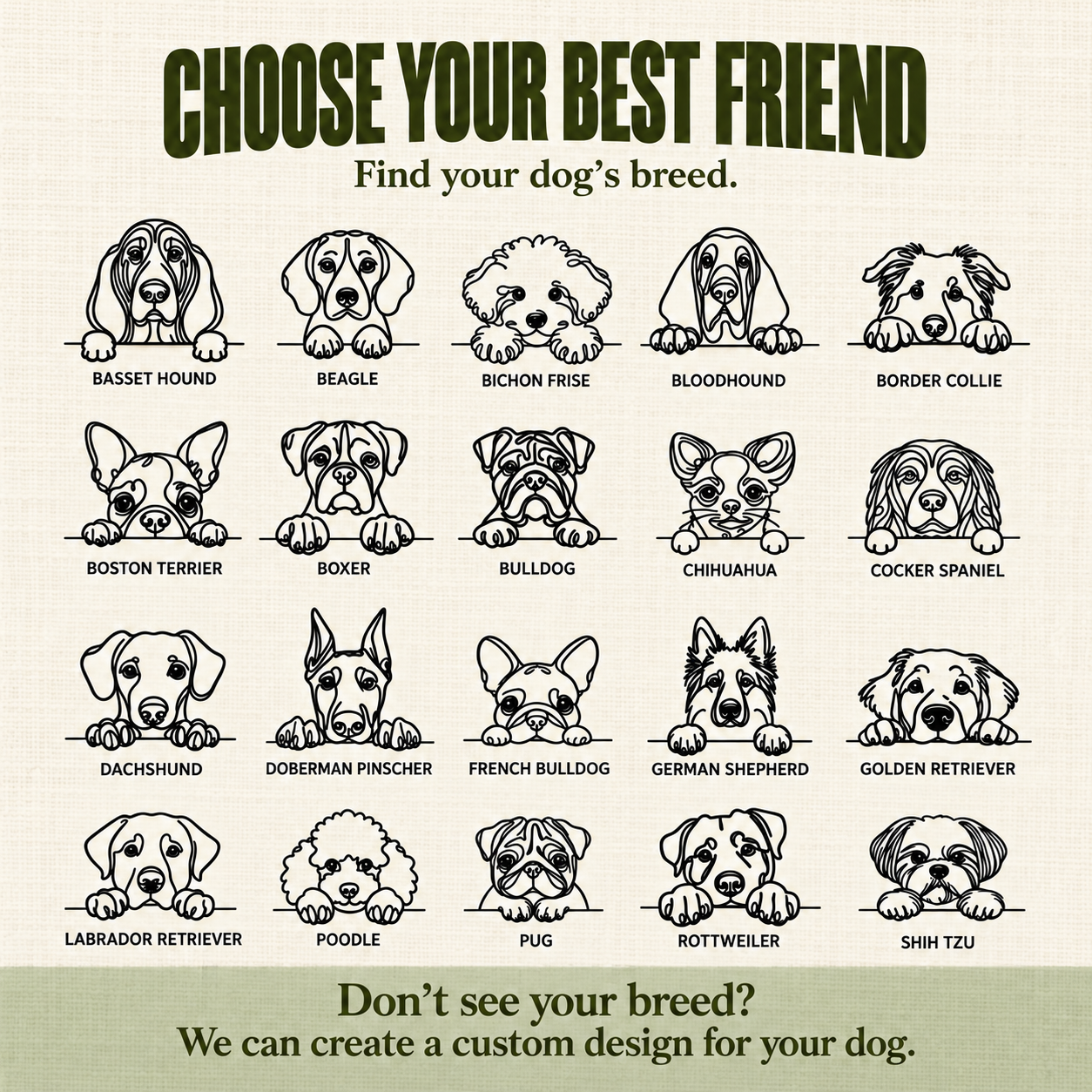 Warm muslin dog breed chart