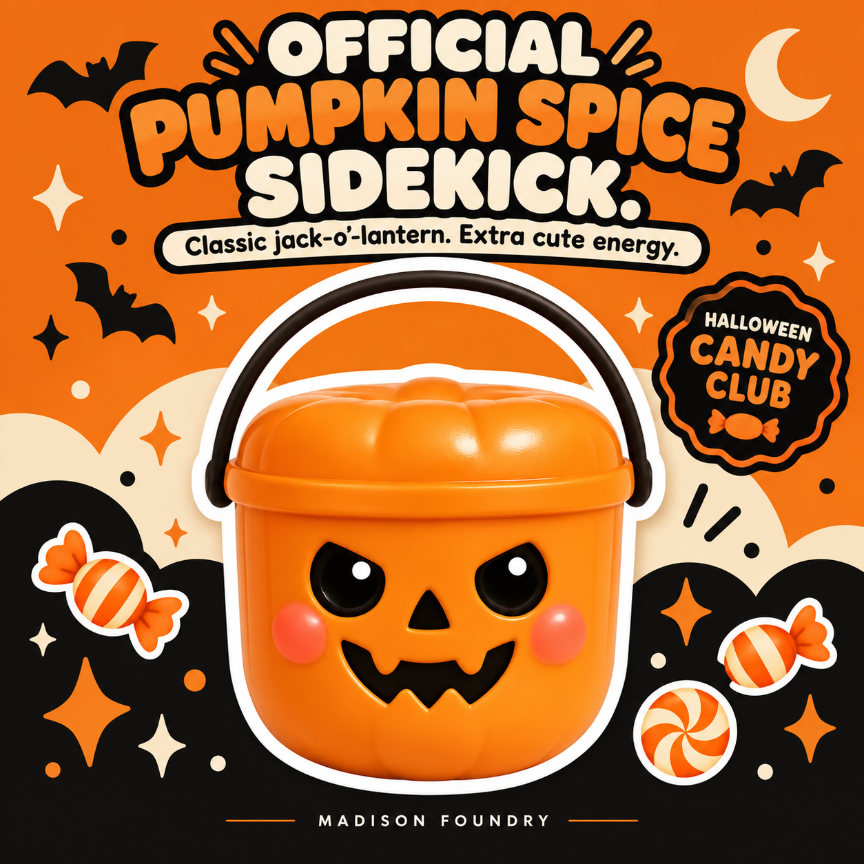 Pumpkin Boo Bucket vinyl sticker personality listing slide
