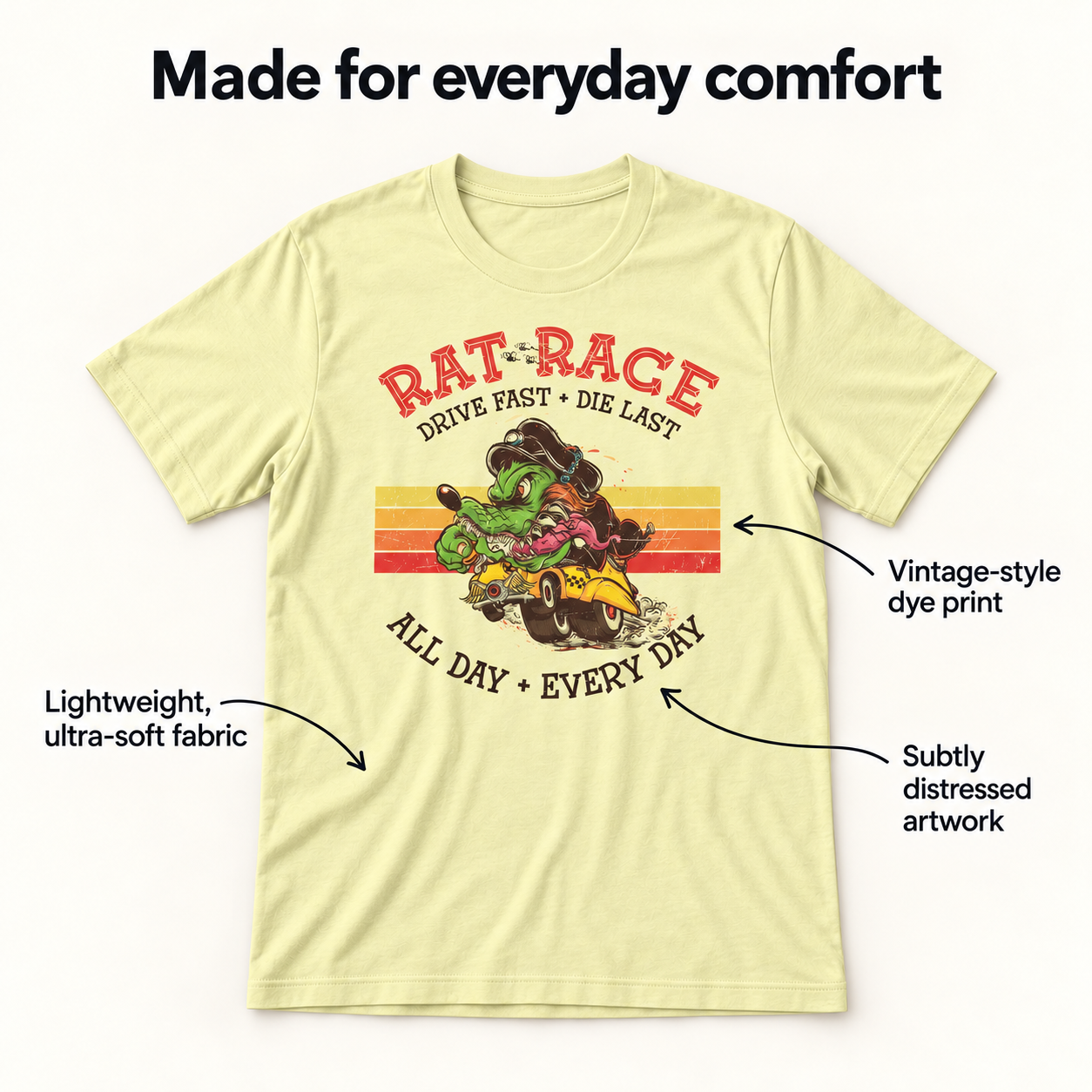 Rat Race tri-blend tee details