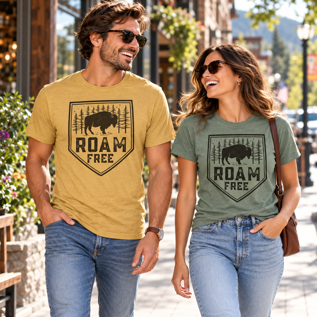 Roam Free tri-blend tee lifestyle