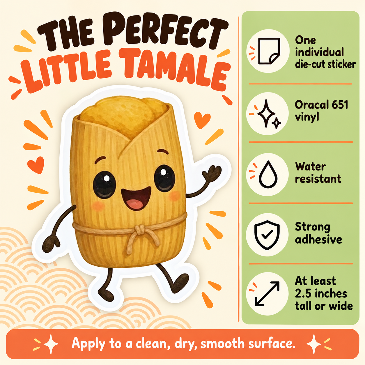 tamale sticker details