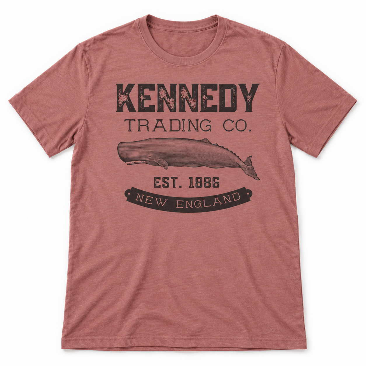 Kennedy Trading Co whale tri-blend tee in Smoked Paprika