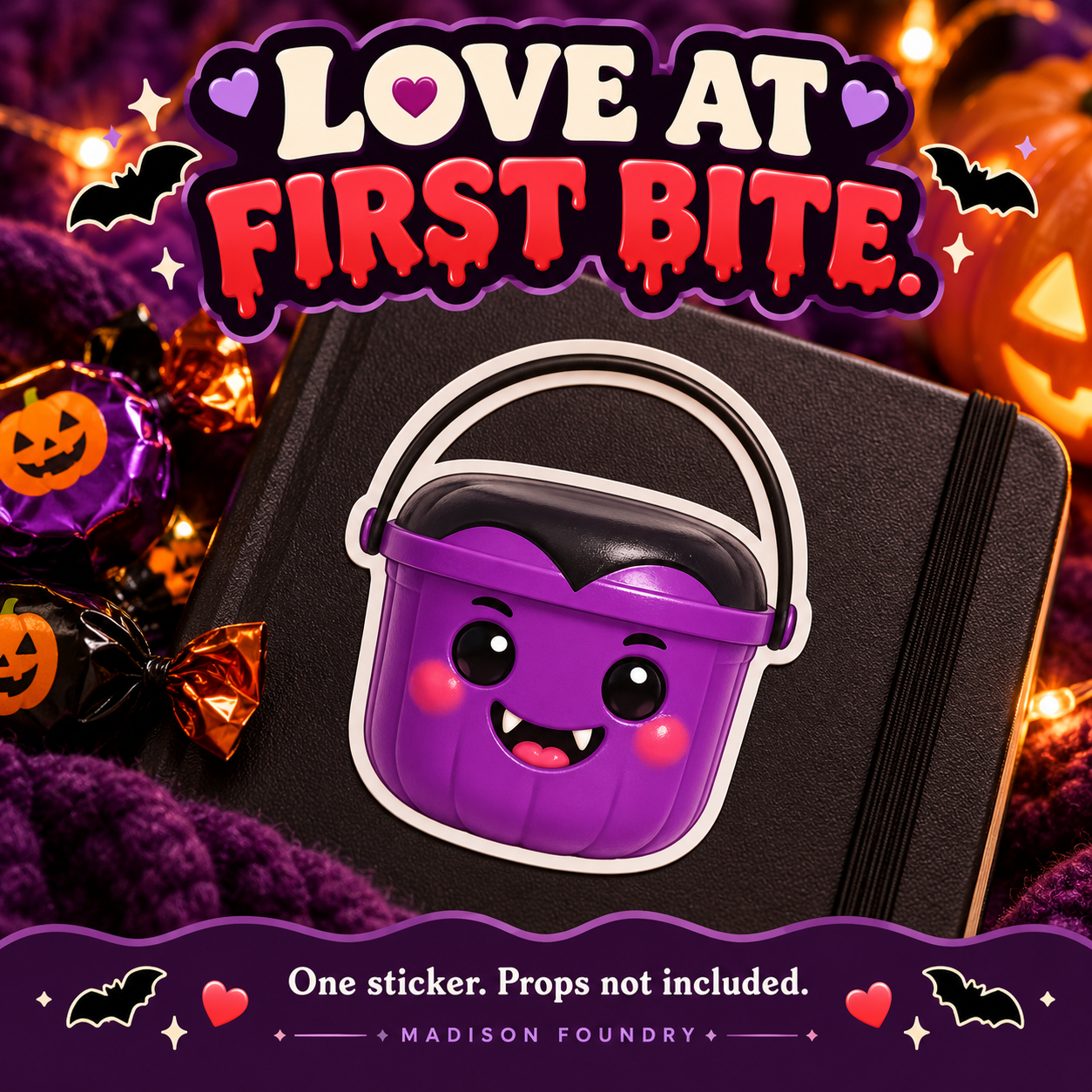 Vampire Boo Bucket vinyl sticker lifestyle listing slide