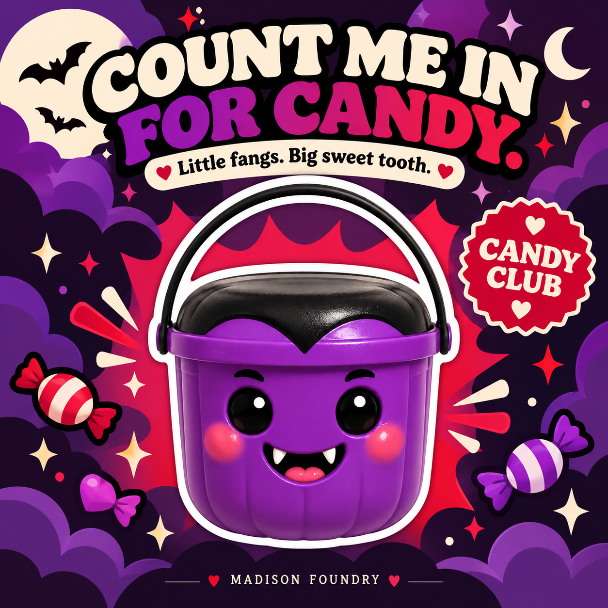 Vampire Boo Bucket vinyl sticker personality listing slide
