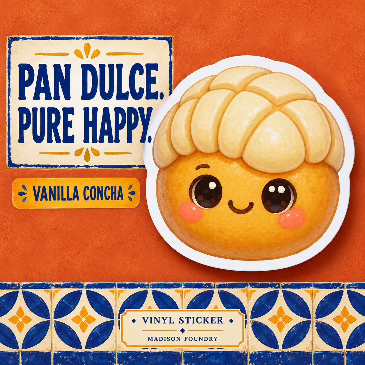 Pan Dulce Pure Happy vanilla concha sticker