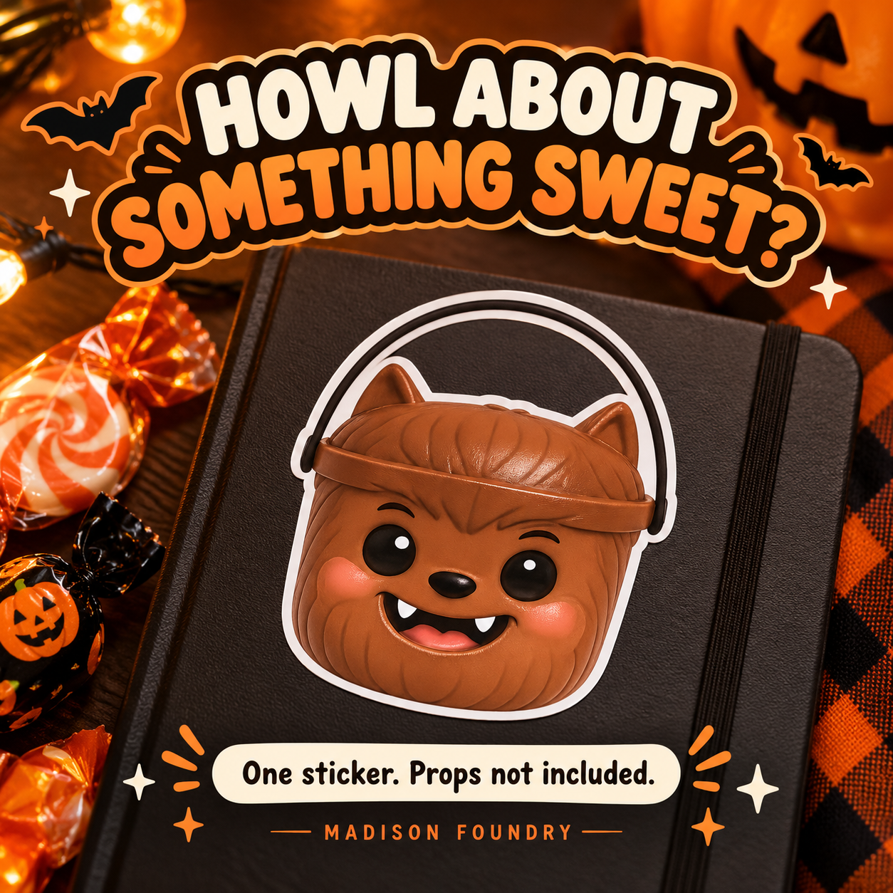 Werewolf Boo Bucket vinyl sticker lifestyle listing slide