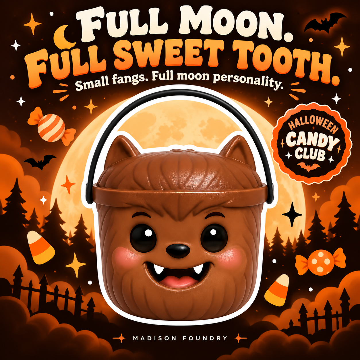 Werewolf Boo Bucket vinyl sticker personality listing slide