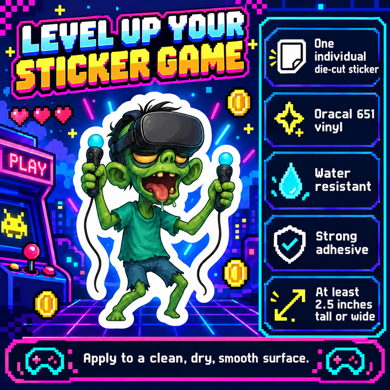 zombie sticker details